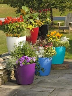 Viva Round Self-Watering Rolling Planter, 17.25” Diameter -Garden Care Shop 39326 042 tif