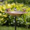 Pure Copper Bird Bath With Two Copper Birds And Multipronged Garden Pole -Garden Care Shop 3 4 crop 8613378 01v pure copper bird bath with two copper birds and multipronged garden pole