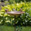 Pure Copper Bird Bath With Two Copper Birds And Tree Multipronged Garden Pole -Garden Care Shop 3 4 crop 8613379 01v pure copper bird bath with two copper birds and tree multipronged garden pole