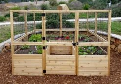 Garden In A Box Cedar Raised Bed With Deer Fence, 8' X 8' -Garden Care Shop 8595875 03V tif