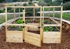 Garden In A Box Cedar Raised Bed With Deer Fence, 8' X 8' -Garden Care Shop 8595875 06V tif