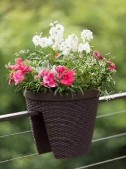 Weave Round Railing Planter, 11" 9 Weave Round Railing Planter, 11" -Garden Care Shop 8598370 8584 tif