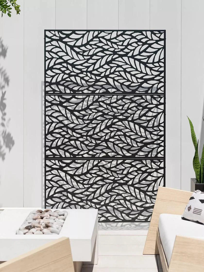 Veradek 3-Panel Privacy Screen Set, Flowleaf 6 Veradek 3-Panel Privacy Screen Set, Flowleaf - Image 4