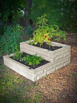 Garden Wizard Cascade Self-Watering Raised Bed, 4' X 4' -Garden Care Shop 8599316 19V garden wizard cascade self watering raised bed 4x4 light granite