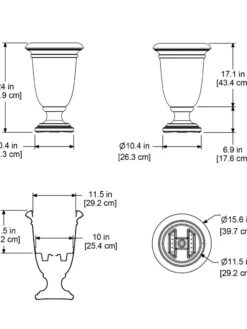 Ellington Self-Watering Urn Planter, 24" 17 Ellington Self-Watering Urn Planter, 24" -Garden Care Shop 8600110 11V tif