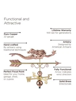 Little Mermaid Copper Weathervane 10 Little Mermaid Copper Weathervane -Garden Care Shop 8600350 04v