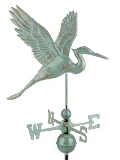 Graceful Blue Heron Copper Weathervane -Garden Care Shop 8600374 05v graceful blue heron weathervane blue verde