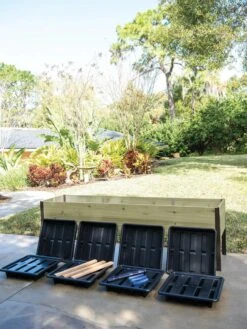 Self-Watering Eco-Stained Elevated Planter Box, 2' X 8' -Garden Care Shop 8608968 8937 tif