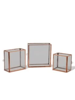 Copper And Glass Terrariums, Set Of 3 -Garden Care Shop 8609212 0851 tif