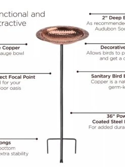 Copper Birdbath With Stake -Garden Care Shop 8609876 03V jpg