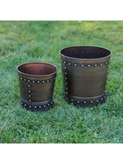Riveted Planters, Set Of 2 15 Riveted Planters, Set Of 2 -Garden Care Shop 8610032 01v