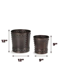 Riveted Planters, Set Of 2 17 Riveted Planters, Set Of 2 -Garden Care Shop 8610032 03v