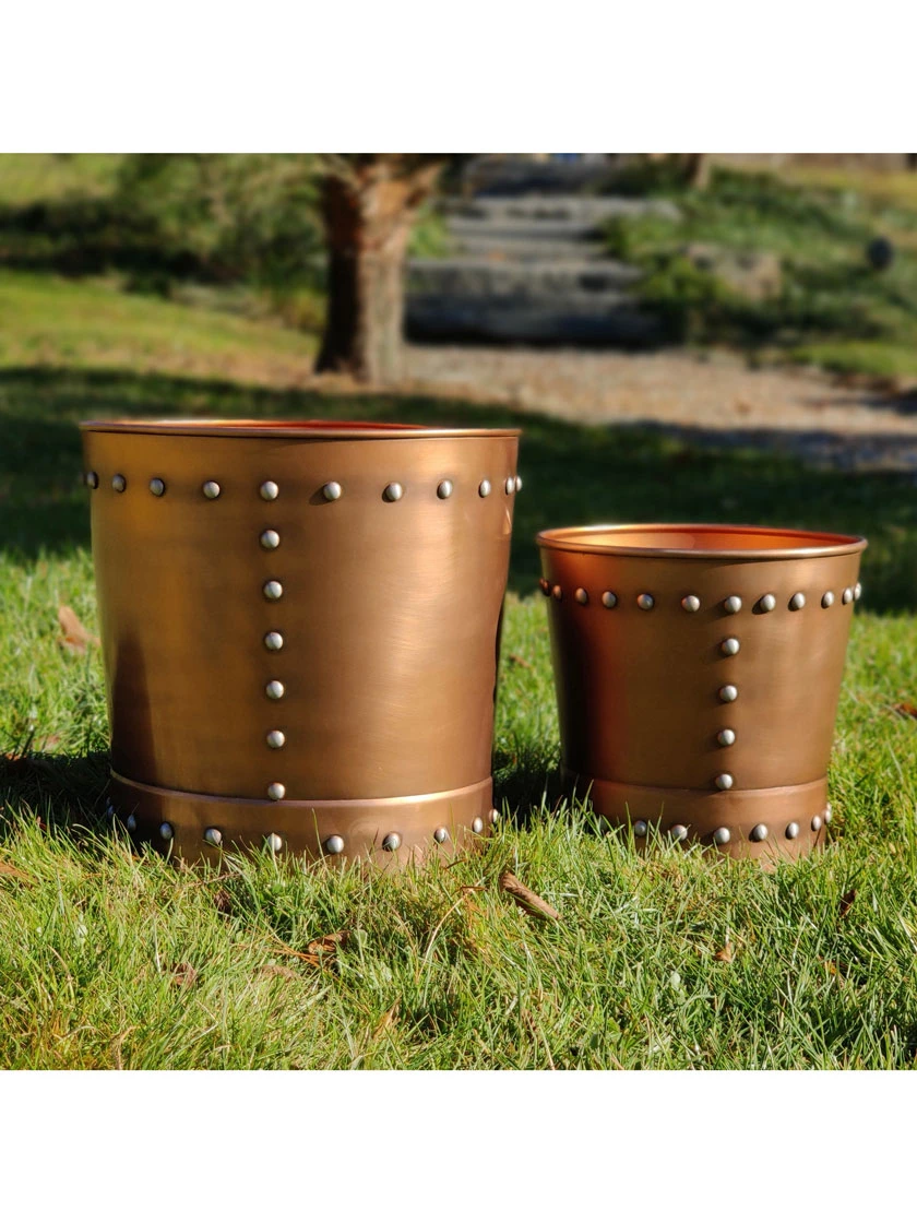 Riveted Planters, Set Of 2 6 Riveted Planters, Set Of 2 - Image 4