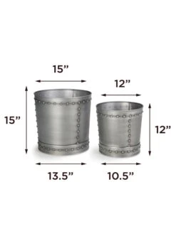 Riveted Planters, Set Of 2 16 Riveted Planters, Set Of 2 -Garden Care Shop 8610081 08v