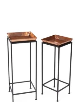 Square Nesting Plant Stands With Trays, Set Of 2 -Garden Care Shop 8611014 0924 tif