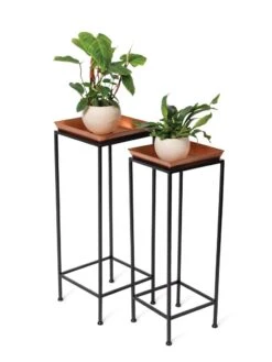 Square Nesting Plant Stands With Trays, Set Of 2 -Garden Care Shop 8611014 2872 tif