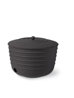 Matte Black Ribbed Hose Pot With Lid -Garden Care Shop 8611991 5867 tif