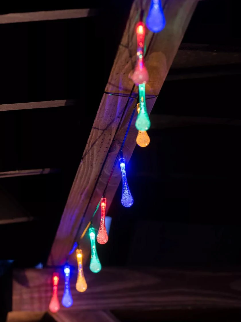 Waterdrop Solar String Lights, Set Of 2 3 Waterdrop Solar String Lights, Set Of 2