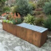 Nice Corten Trough Planters With Bench Top -Garden Care Shop 8612399 03v