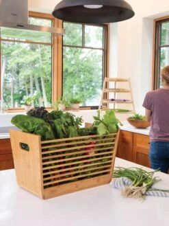 Bamboo Garden Stool And Basket Combo -Garden Care Shop 8612425 0025 tif