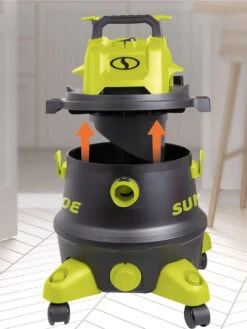 Sun Joe® 8-Gal 1200W 6.5 Pk HP Wet/Dry Shop Vac, HEPA,w/Cleaning Attachments -Garden Care Shop 8612522 07v