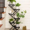 Crisscross Cascading Plant Stand With Black Trays -Garden Care Shop 8612705 0081 crisscross cascading plant stand with black trays