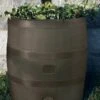 Round Rain Barrel With Planter, 35 Gallons -Garden Care Shop 8612856WALNT 05V tif