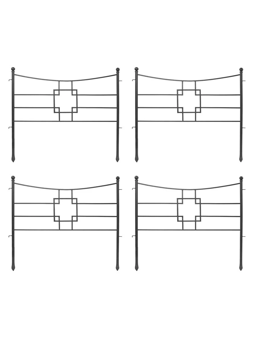 Achla Designs Square-on-Squares Fence Sections, Set Of 4 3 Achla Designs Square-on-Squares Fence Sections, Set Of 4