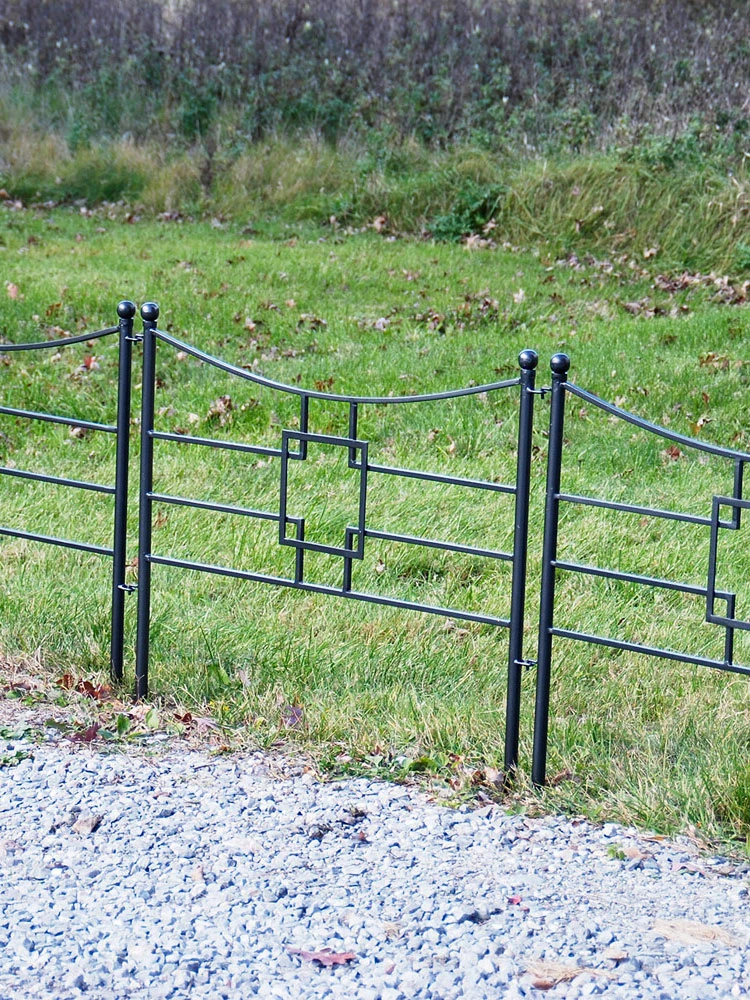 Achla Designs Square-on-Squares Fence Sections, Set Of 4 4 Achla Designs Square-on-Squares Fence Sections, Set Of 4 - Image 2