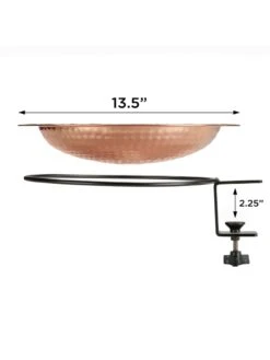 Pure Copper Bird Bath Deck Mount -Garden Care Shop 8613381 04v
