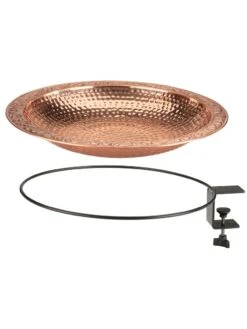 Pure Copper Bird Bath Deck Mount -Garden Care Shop 8613382 03v