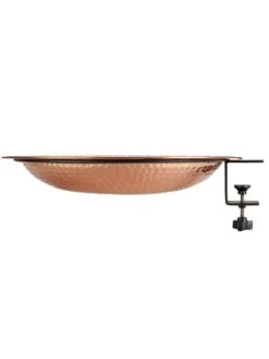 Pure Copper Bird Bath Deck Mount -Garden Care Shop 8613382 04v