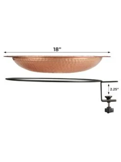 Pure Copper Bird Bath Deck Mount -Garden Care Shop 8613382 05v