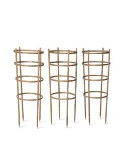 Bamboo Tomato Cages, Set Of 3 -Garden Care Shop 8613426 4679 bamboo tomato cages 3